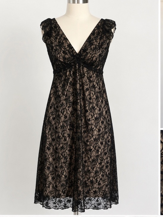 Max Studio Dresses & Skirts - Max Studio Black Nude Lace Sleeveless Cocktail Dress Women’s Size M